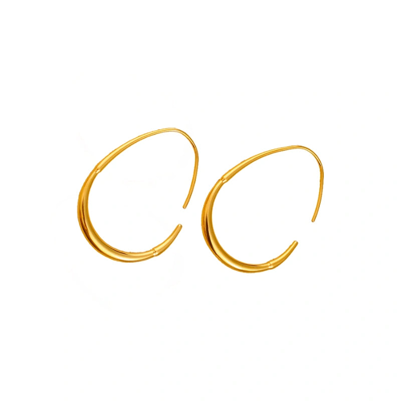 Golden Arc Minimal Hoop Earrings
