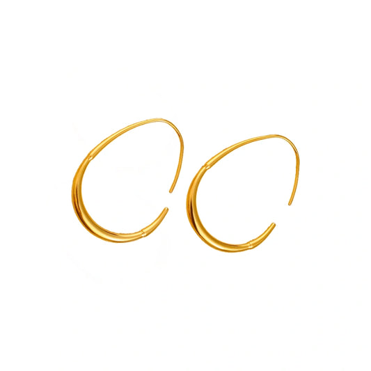 Golden Arc Minimal Hoop Earrings