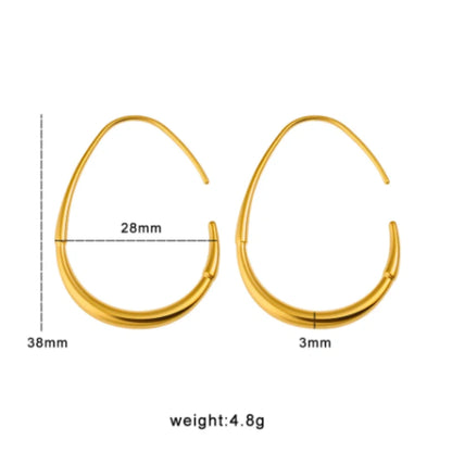 Golden Arc Minimal Hoop Earrings