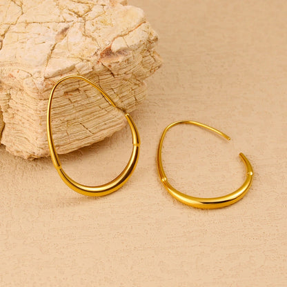 Golden Arc Minimal Hoop Earrings