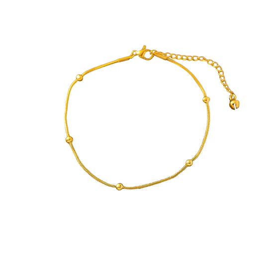 Golden Grace Beaded Anklet