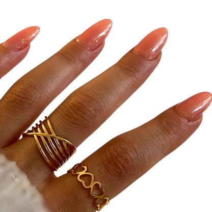 Golden Harmony Ring Set (Set of 4 Rings)
