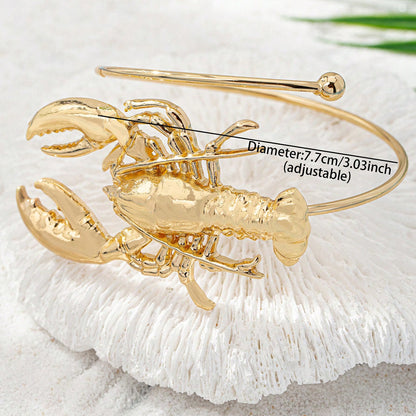 Golden Lobster Arm Ring