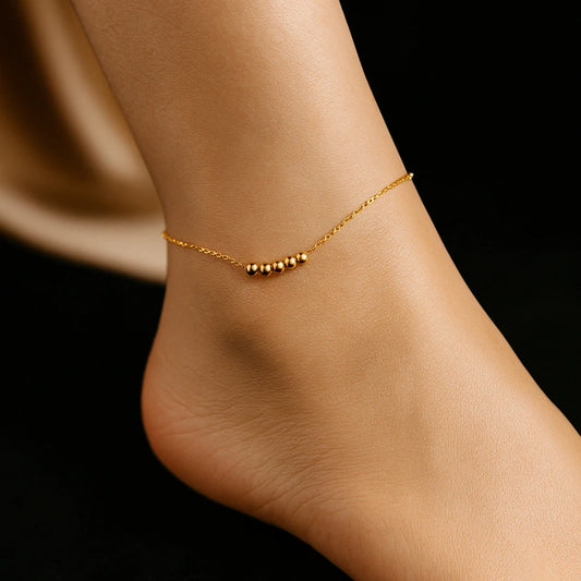 Golden Beaded Anklet