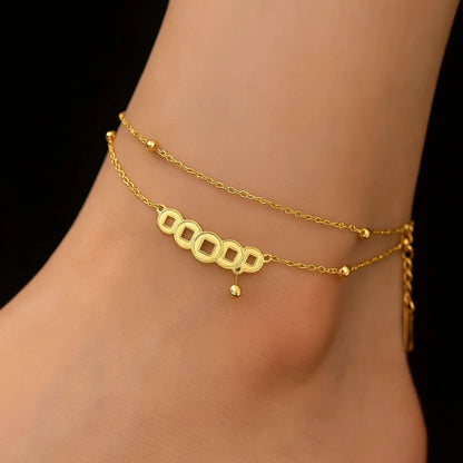 Golden Linked Anklet