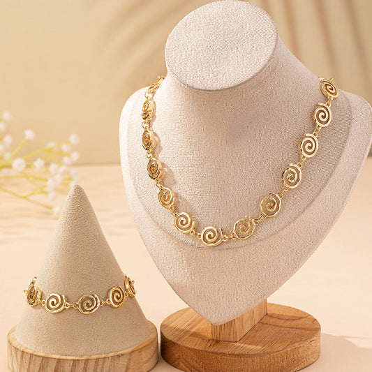 Golden Spiral Necklace and Bracelet set