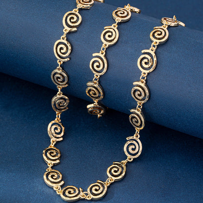 Golden Spiral Necklace and Bracelet set
