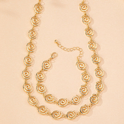 Golden Spiral Necklace and Bracelet set