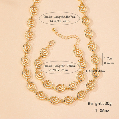 Golden Spiral Necklace and Bracelet set