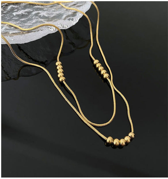 Layered Necklace with Beads