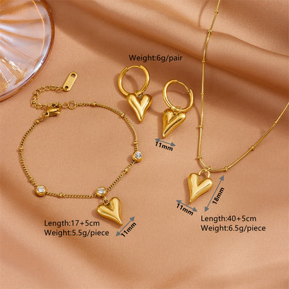 Heart Shape Zircon Necklace Set