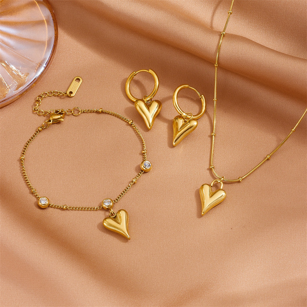 Heart Shape Zircon Necklace Set