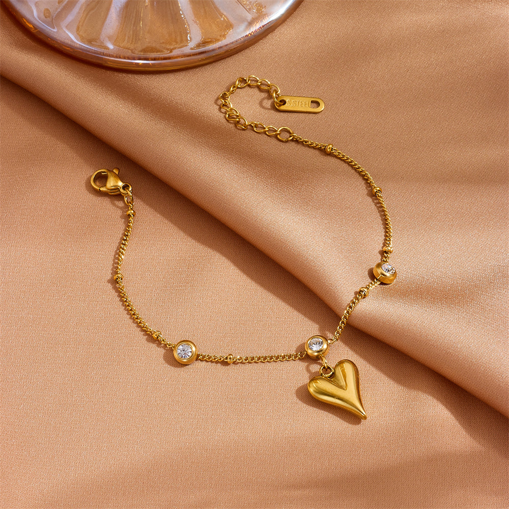 Heart Shape Zircon Necklace Set