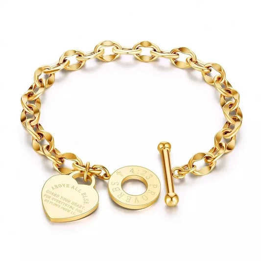 Elegant Heart Charm Bracelet