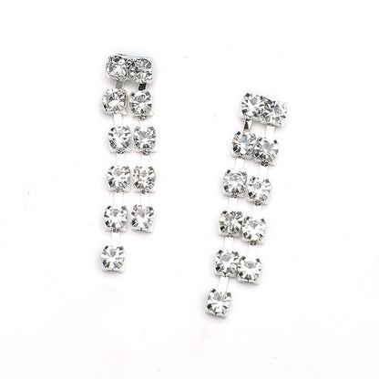 Tassel Rhinestone Alloy Necklace Set