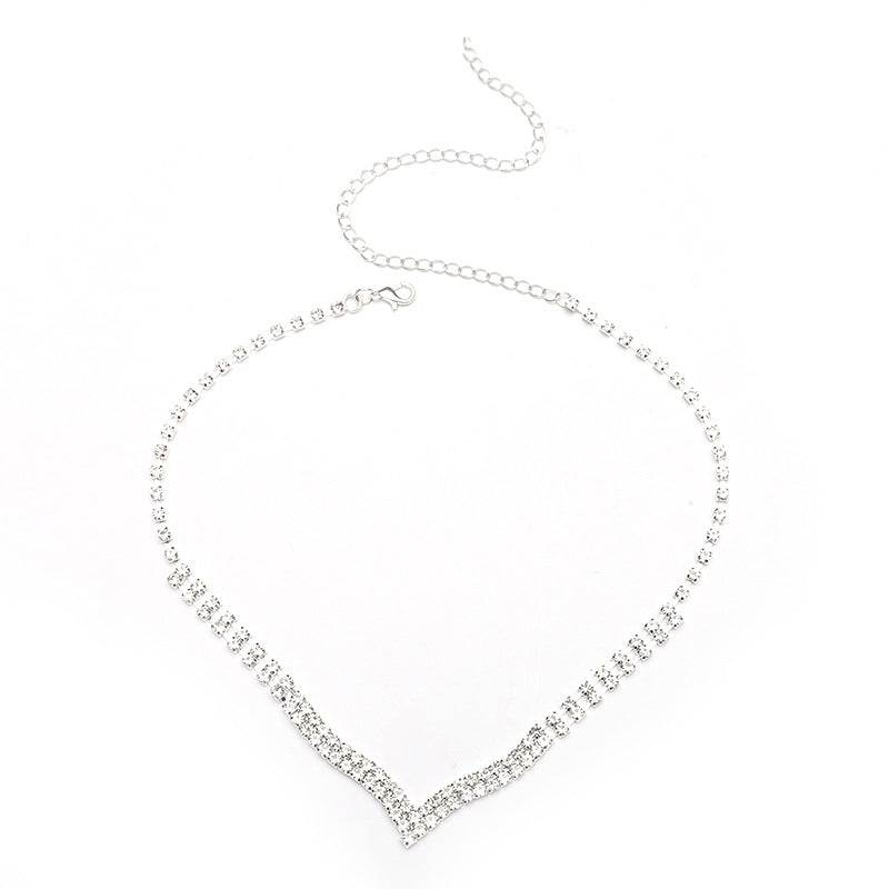 Tassel Rhinestone Alloy Necklace Set