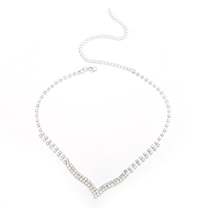 Tassel Rhinestone Alloy Necklace Set