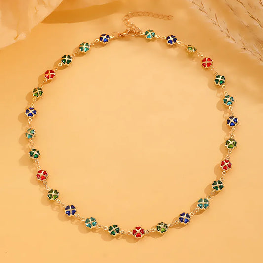 Colorful Clover Necklace