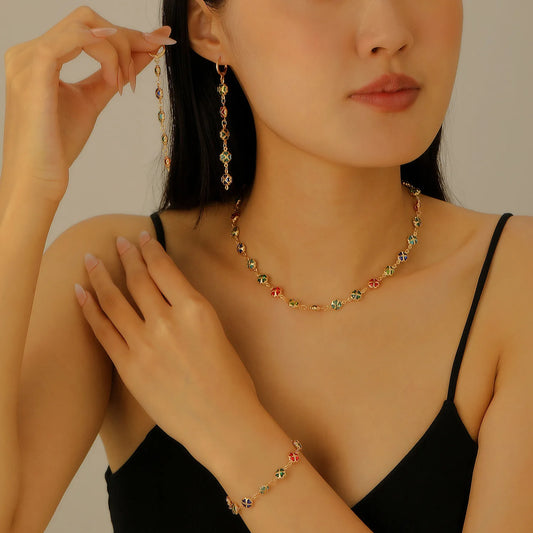 Colorful Clover Necklace