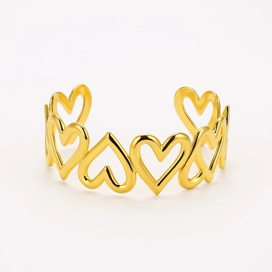 Connected Heart Cuff Bracelet