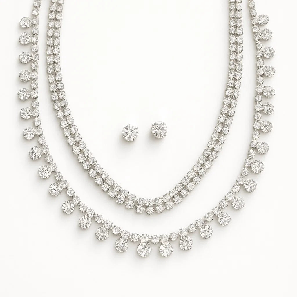 Cosmic Sparkle Necklace Earring Set
