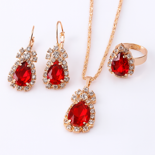 Crystal Drop Jewellery Set