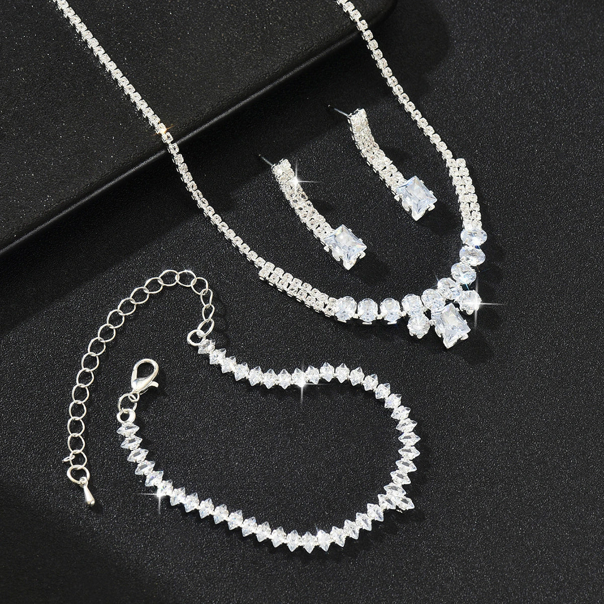 Dazzling Necklace Bracelet Earring Set