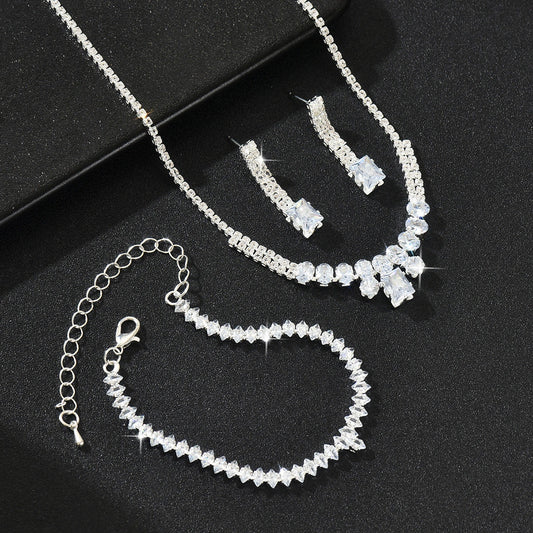 Dazzling Necklace Bracelet Earring Set