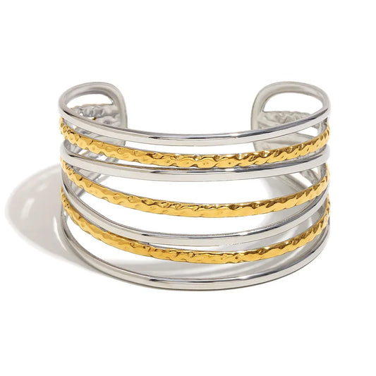 Dual Tone Cuff Bracelet