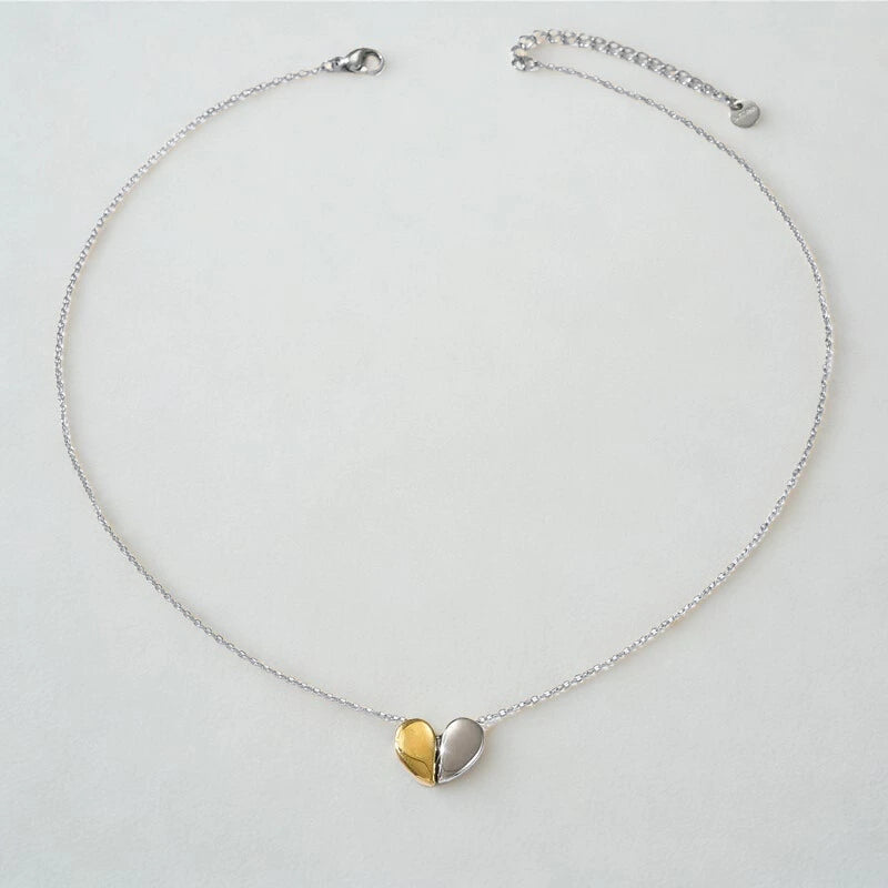 Dual Tone Heart Necklace