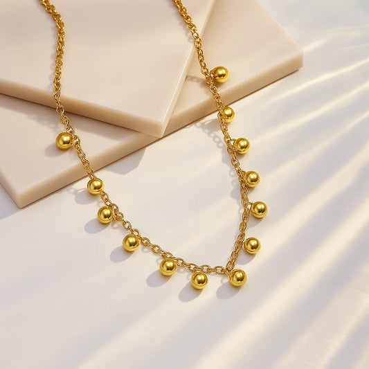 Golden Beaded Necklace