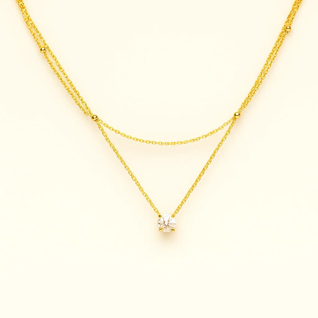 Golden Beaded Radiance Necklace