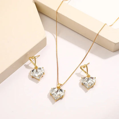 Luminous Heart Necklace Earring Set