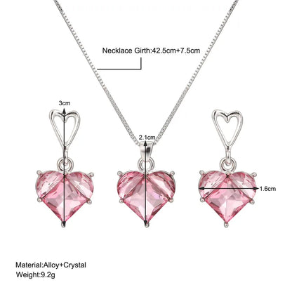 Luminous Heart Necklace Earring Set