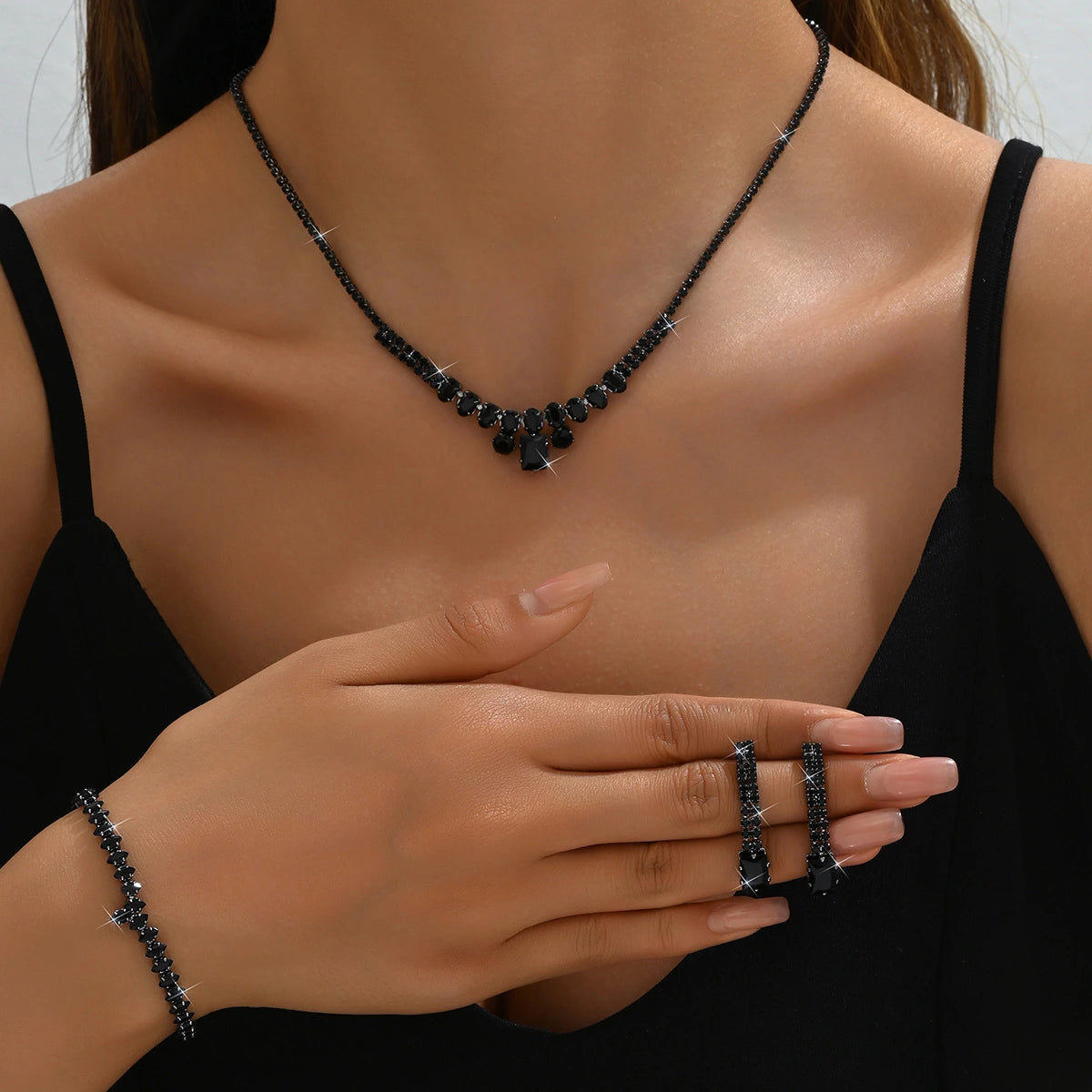 Midnight Necklace Bracelet Earring Set