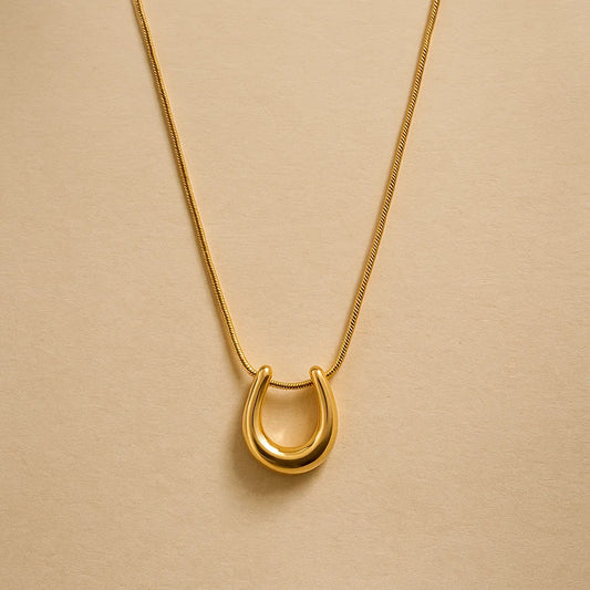 Modern Horseshoe Pendant Necklace