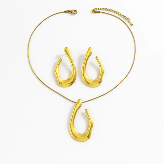 Modern Style Necklace Earrings Set