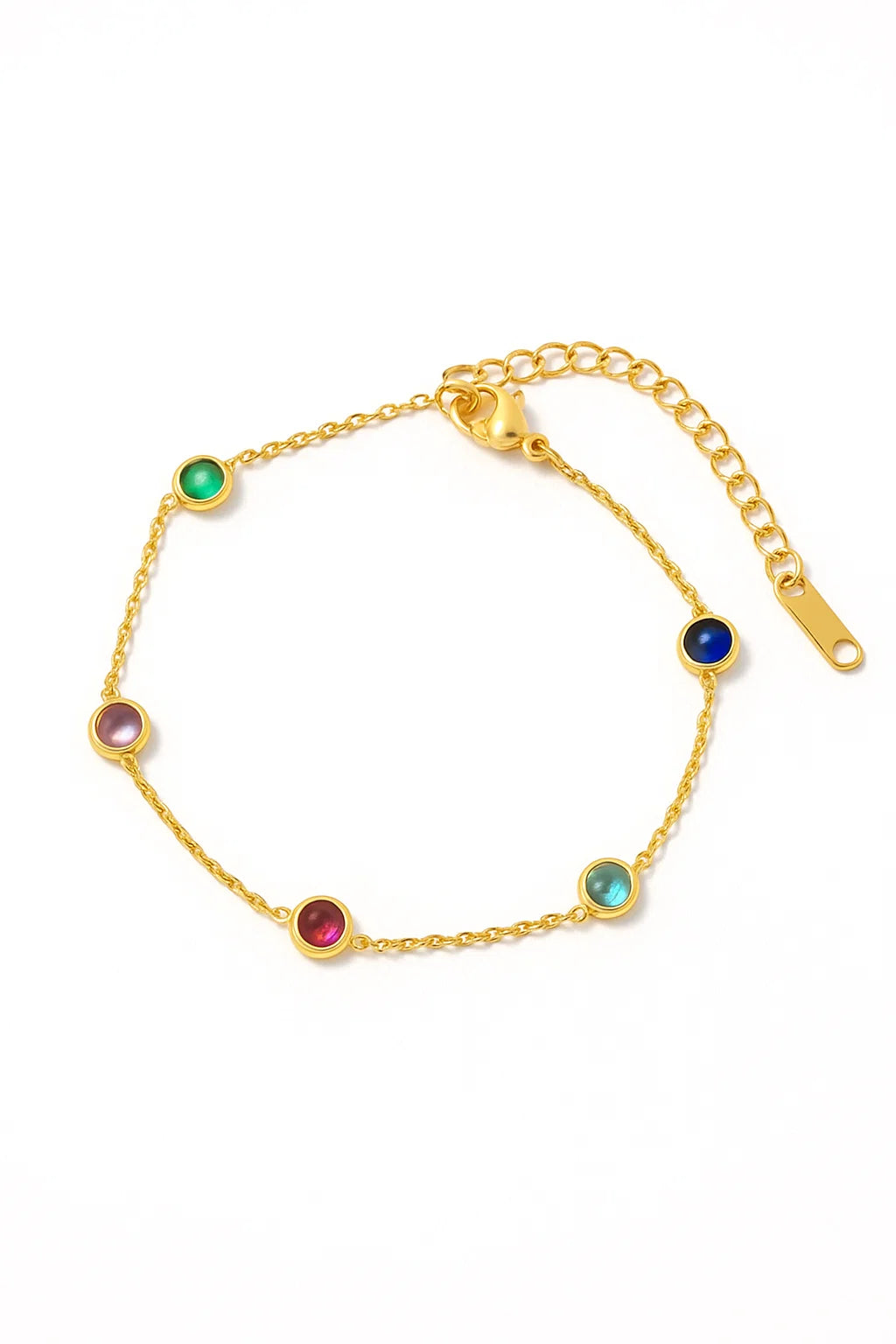 Rainbow Crystal Chain Bracelet