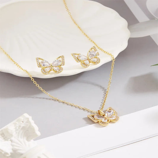 Sparkling Butterfly Jewellery Set