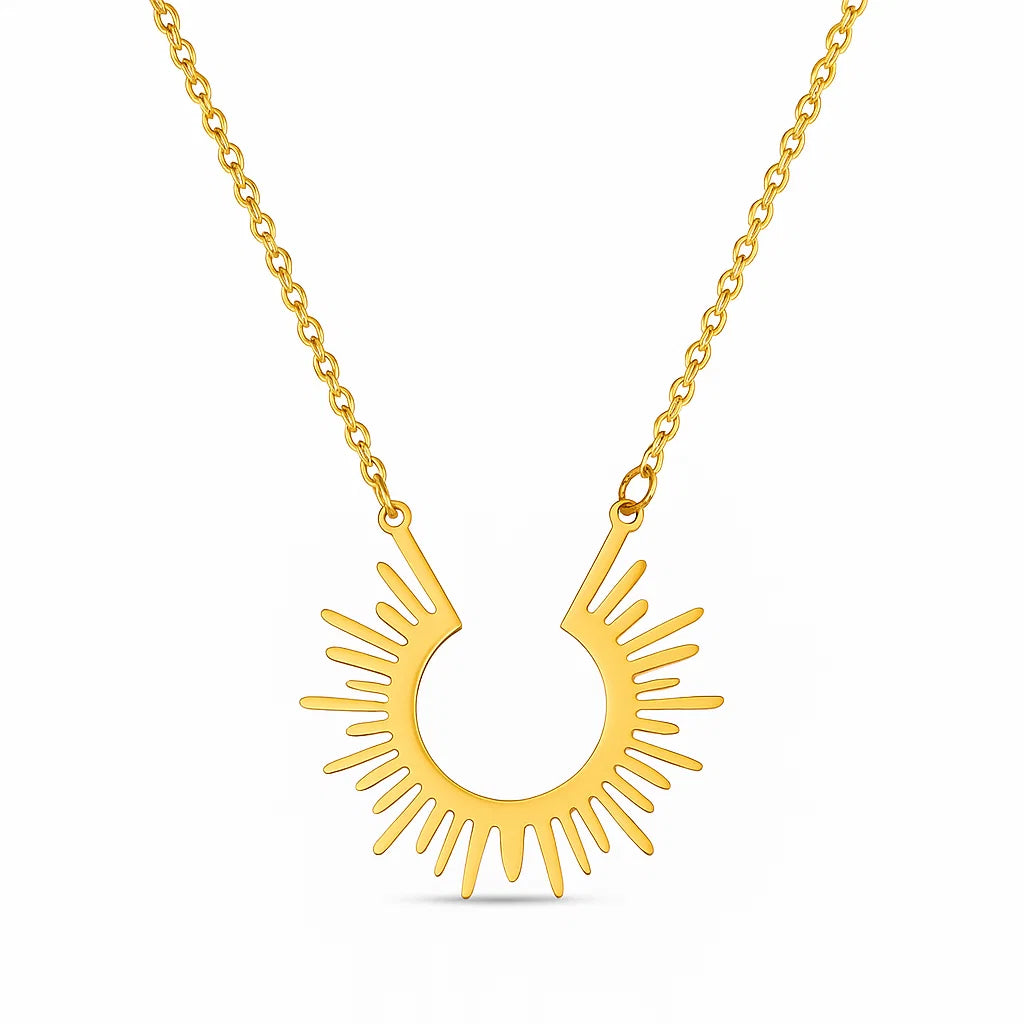 Sun Rays Necklace Earring Set