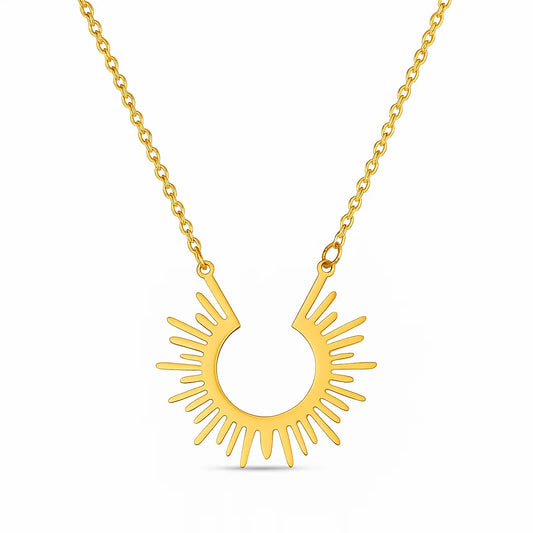 Sun Rays Necklace Earring Set