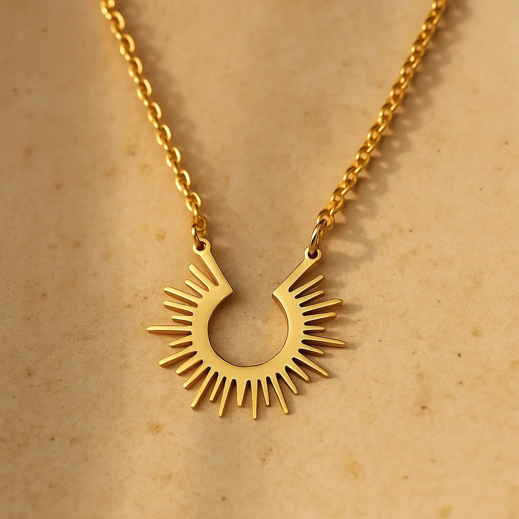 Sun Rays Necklace Earring Set