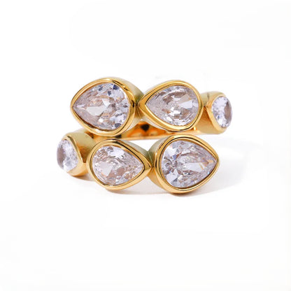Twin Cascade Adjustable Ring