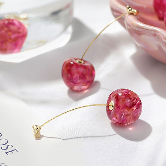 Crystal Cherry Drop Earrings