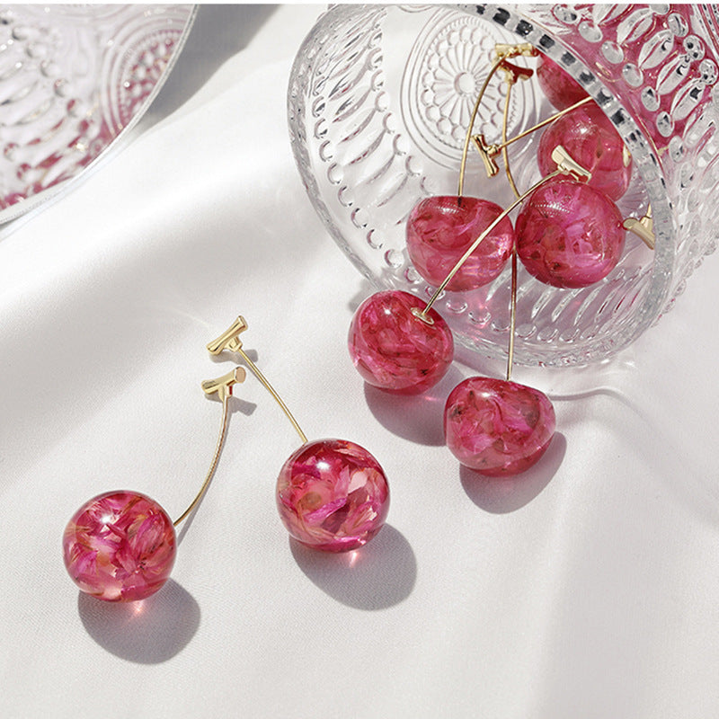 Crystal Cherry Drop Earrings