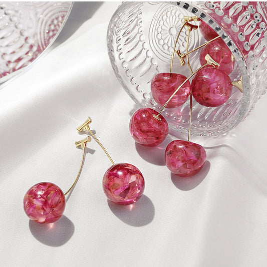 Crystal Cherry Drop Earrings