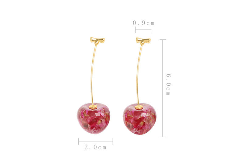 Crystal Cherry Drop Earrings