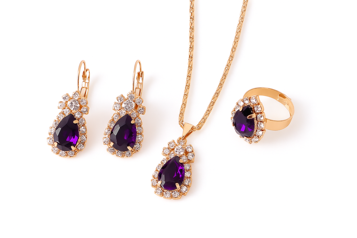 Crystal Drop Jewellery Set