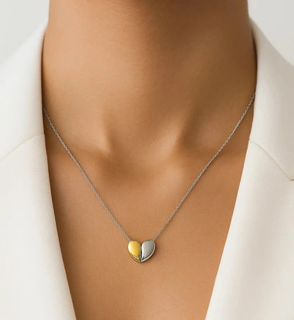 Dual Tone Heart Necklace