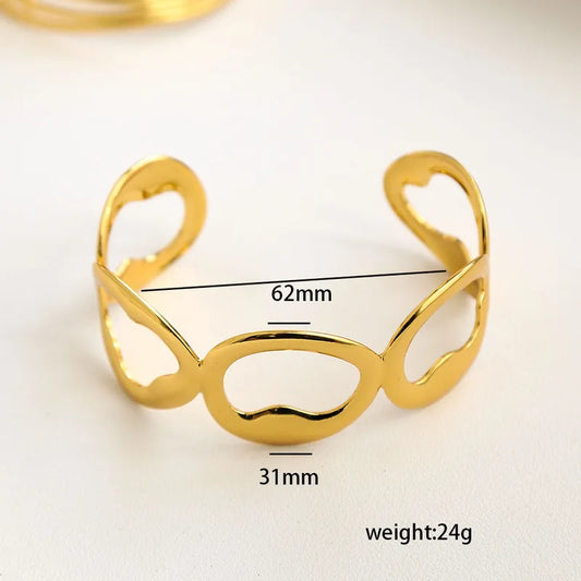 Elegant abstract cut-out cuff bracelet